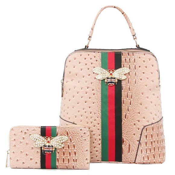 Queen Boss Bee Stripe backpack and wallet main image 4